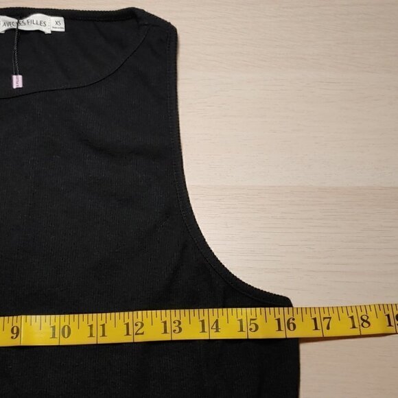 NWT AVEC LES FILLES Black ribbed tank bodysuit - Picture 7 of 12